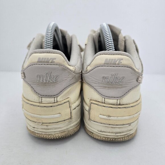 Nike | AF1's Shadow 'Coconut Milk' pale yellow leather sneakers | WMS 7.5 - Picture 6 of 9